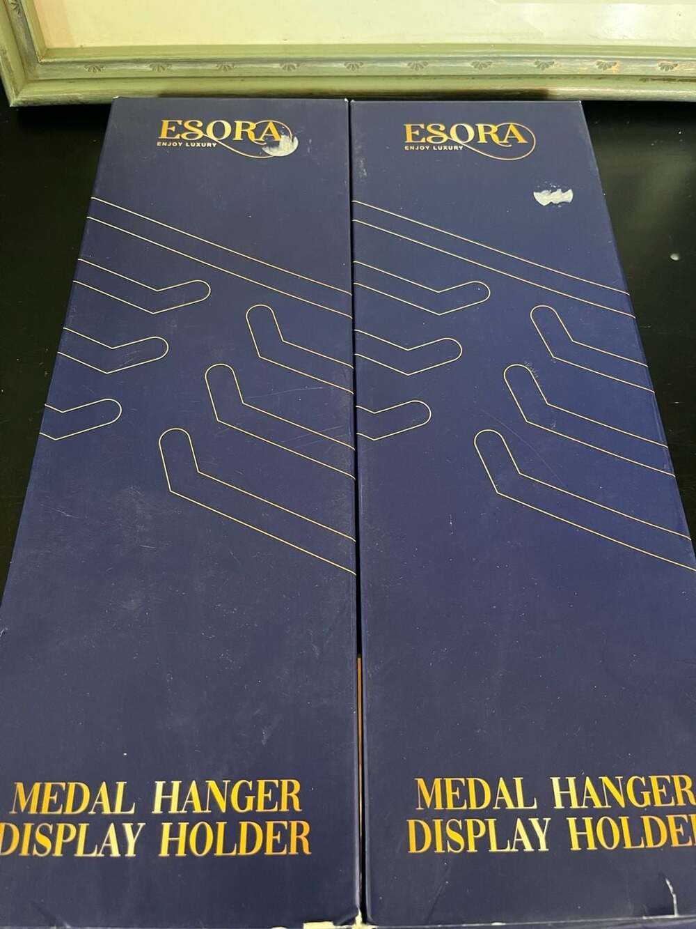 Set of 2 ESORA Medal Hanger Display Holders with Sport and Alphabet Stickers